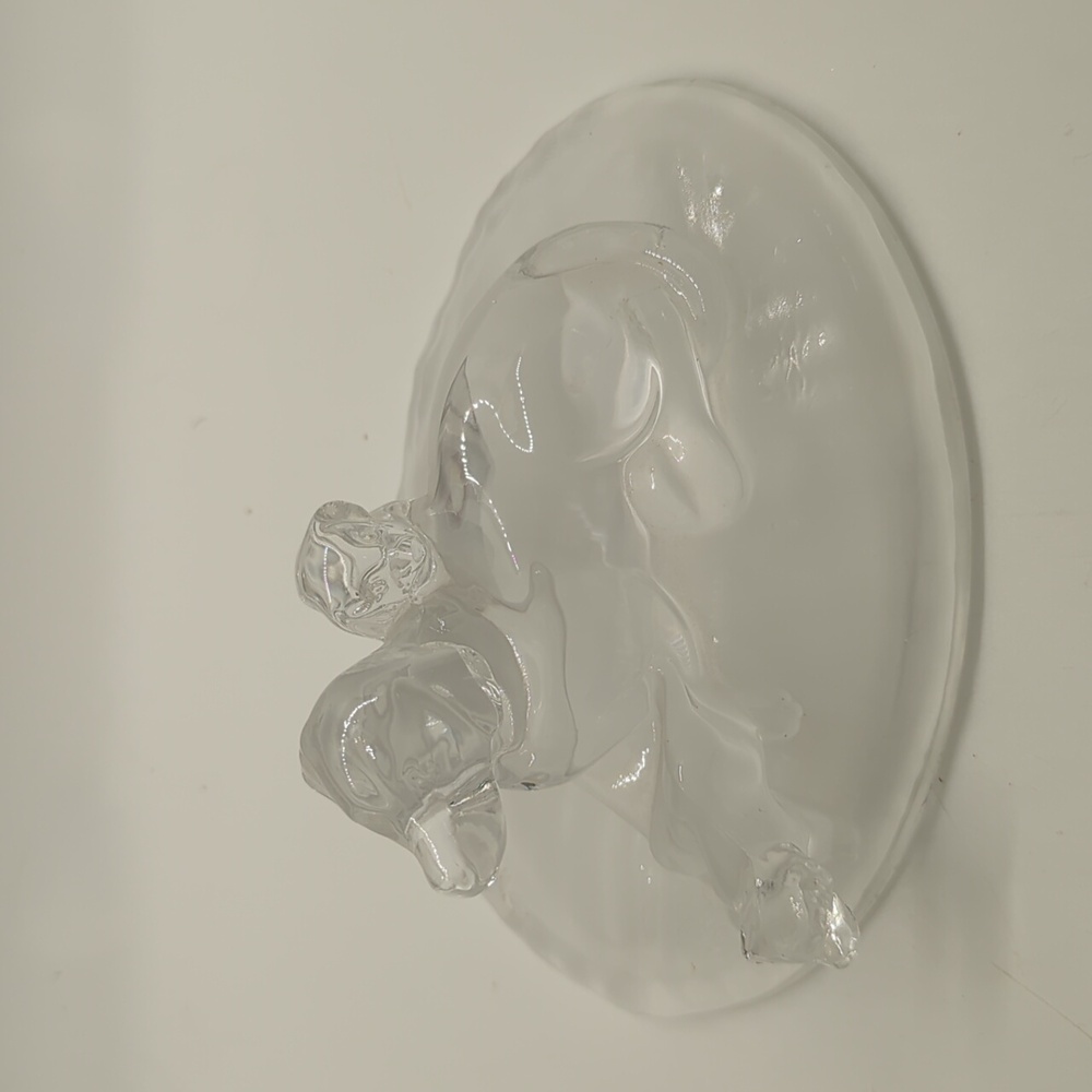 Crystal Dog and puppies figurine